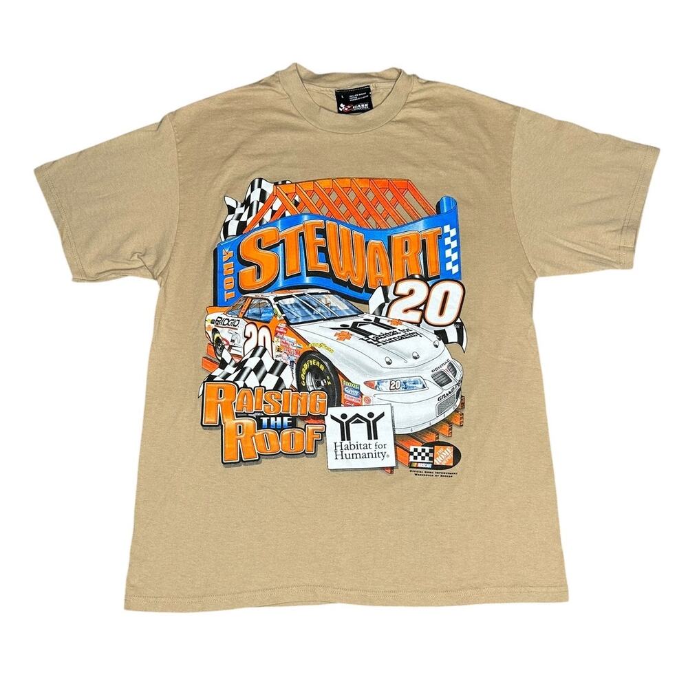 Vintage 90s Nascar Tony Stewart Home Depot Raising the Roof Racing T-Shirt